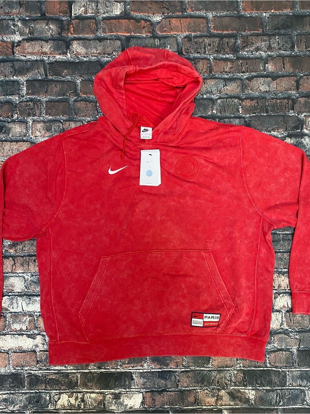 NEW Men’s Nike x Paris Saint Germain Soccer Hoodie Mens Size 2XL Red FQ3005-657